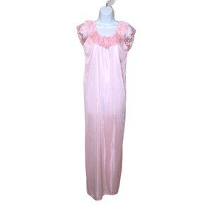 Lace Trim Pink Sleep Gown
